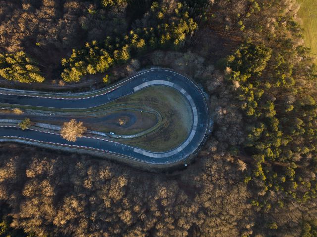 Aerial views on northschelife, nurburgring race track.